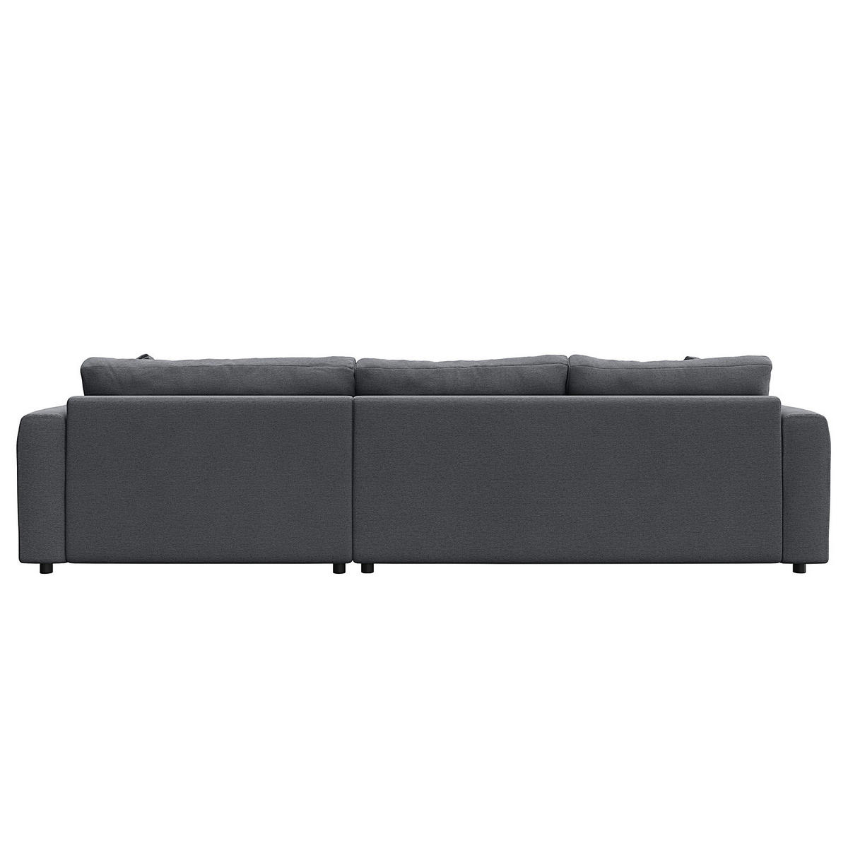 ECKSOFA mit Longchair - Schwarz/Grau, Holz/Kunststoff (286/183cm) - home24
