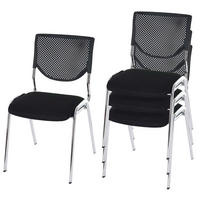 BESUCHERSTUHL Schwarz 4er-Set - Schwarz, Textil (49/83/58cm) - MCW