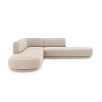 WENDBARES-ECKSOFA Miley aus Chenille-Stoff beige 5 Sitzplätze - Beige, Textil (248/248cm) - Micadoni