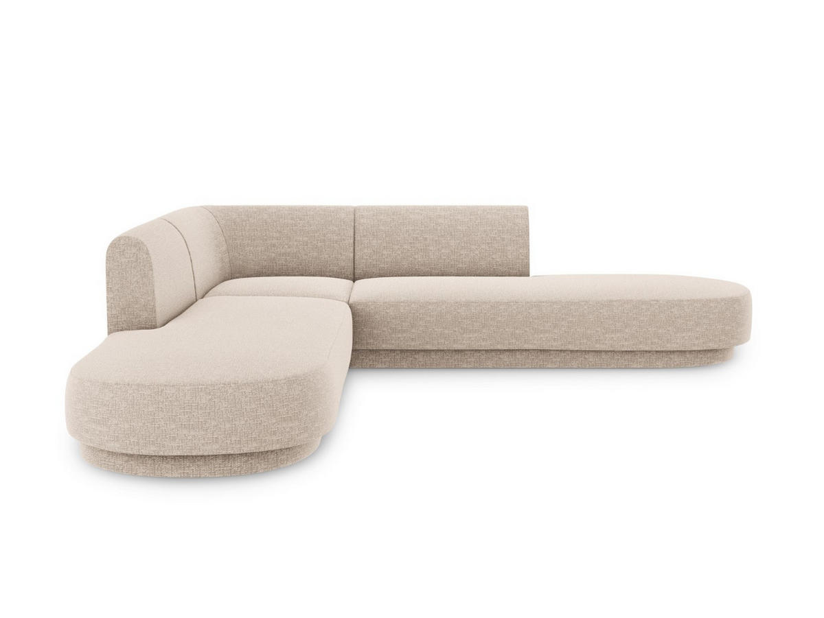 WENDBARES-ECKSOFA Miley aus Chenille-Stoff beige 5 Sitzplätze - Beige, Textil (248/248cm) - Micadoni