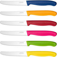 BRÖTCHENMESSER 6-teiliges Set Wellenschliff Edelstahl spülmaschinenfest - Multicolor, Metall