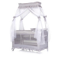 REISEBETT Palace, Baldachin silber Moskitonetz zwei Ebenen Wickelauflage - Silberfarben, Kunststoff (60/120cm) - Chipolino