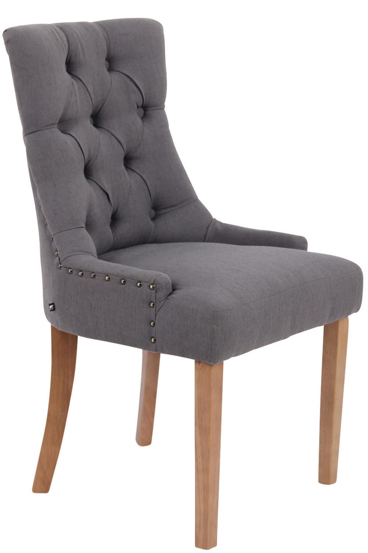 ESSZIMMERSTUHL Aboli Stoff, antik-hell Dunkelgrau - Hellbraun/Dunkelgrau, Holz/Textil (55/92/58cm) - TPFLiving