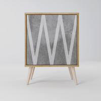 SIDEBOARD SOLID ZIG ZAG, Eichefarben, 57,5x42x77,5 cm, Schräge Buchenholzfüße - Eichefarben/Buchefarben, Holzwerkstoff/Buchenholz (57.5/77.5/42cm) - SpaceRebels