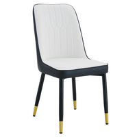 STUHL-SET DE-36511 2 Stück mit PU-Bezug und Metallbeinen Schwarz-Weiß - Multicolor, Metall (41.5/89/43cm) - ComfortXL