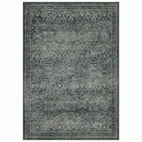 TEPPICH Kurzflor, waschbar, mit floralen Ornamenten, VERNANTE in Grün-Grau, 120 x 170 cm - Grün, Textil (120/170cm) - KADIMA DESIGN