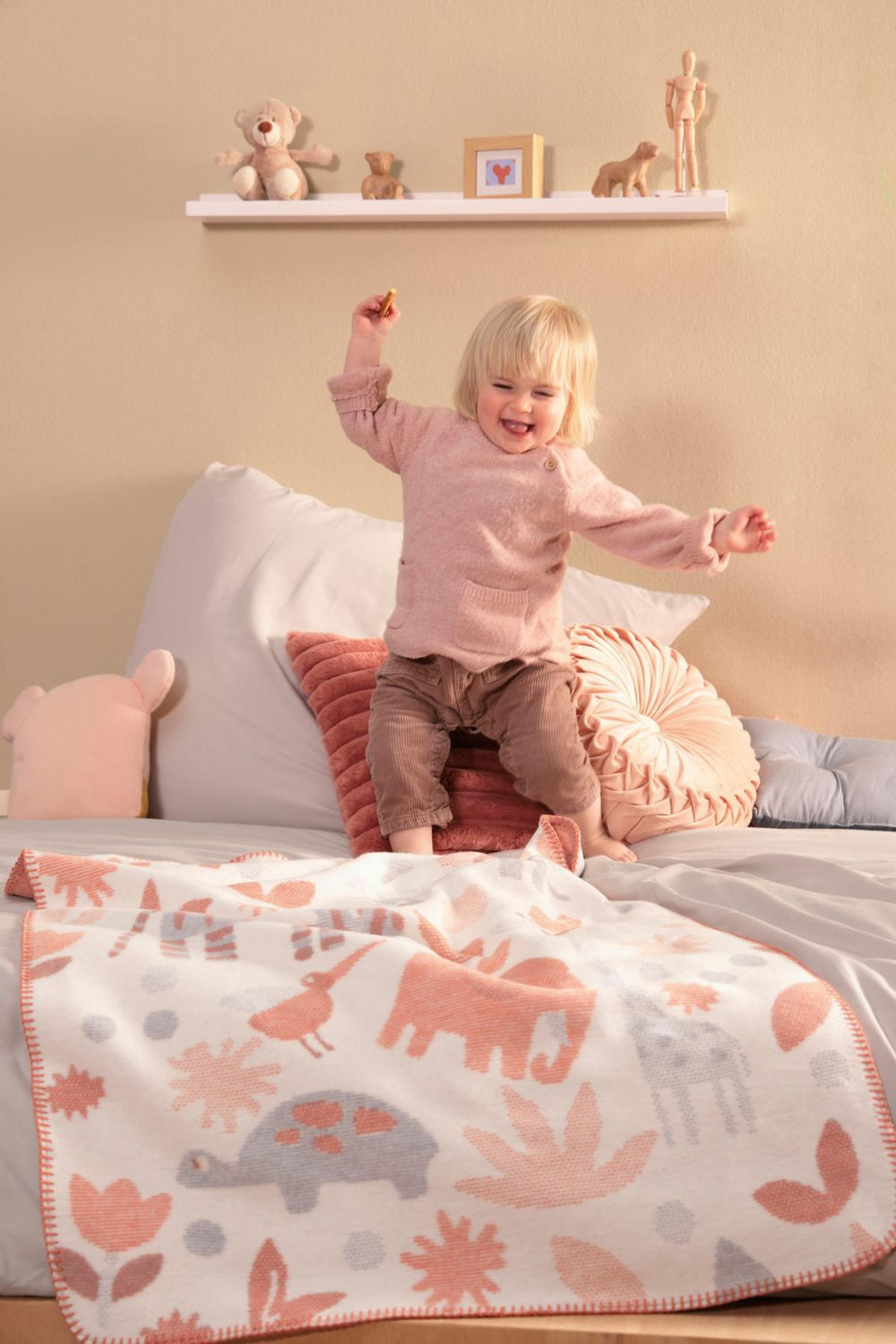 KINDERDECKE Lovely & Sweet Zoo 75 x 100cm - Multicolor, Textil (75/100cm) - Biederlack