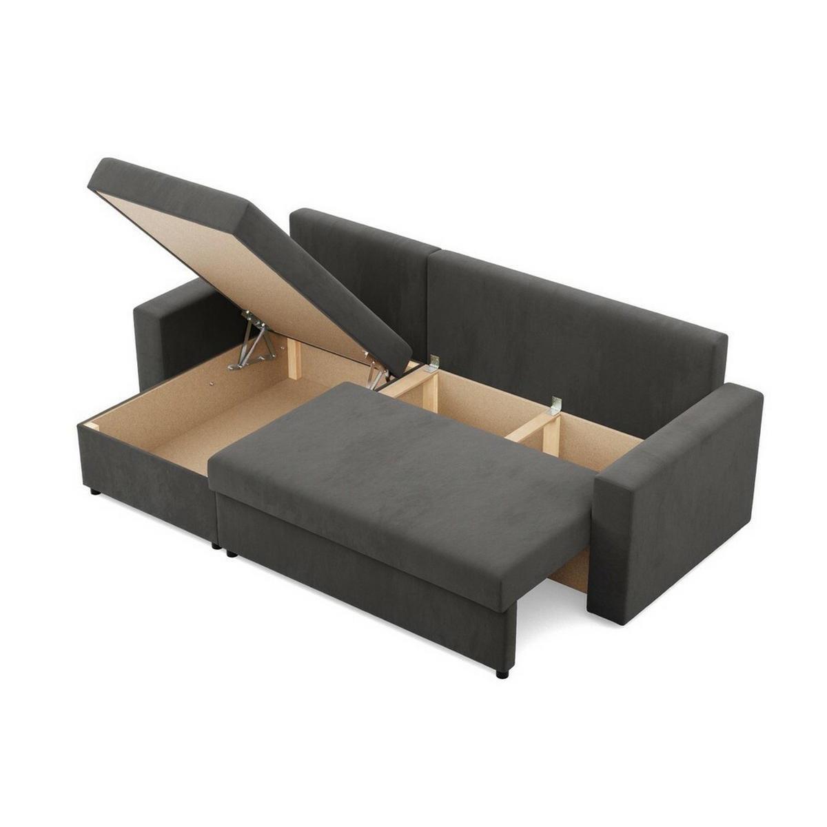 ECKSOFA Neo mit gerader Armlehnen grau - Grau, Textil (231/140cm) - SIMKAM Furniture