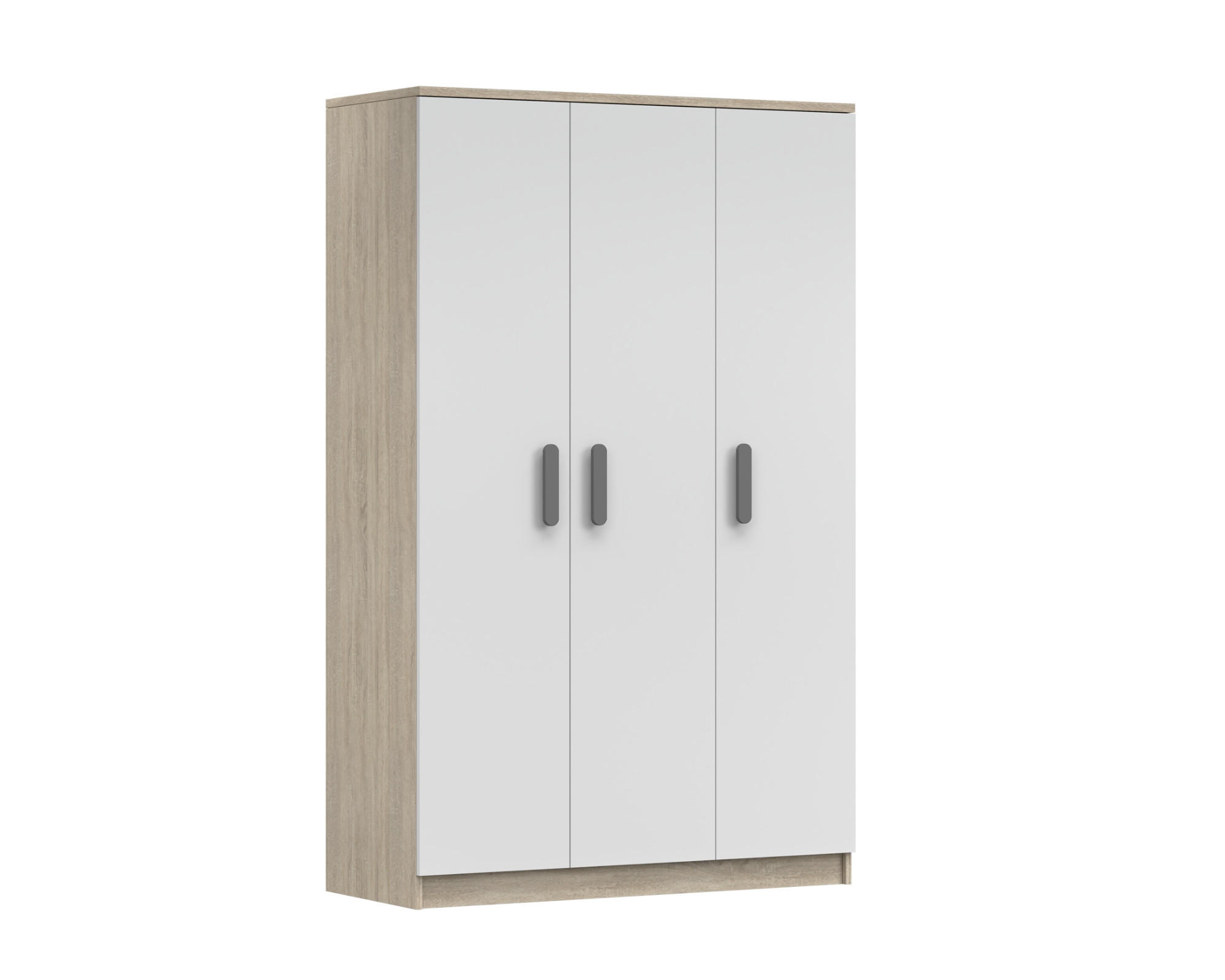 Deine Möbel 24 Kinderkleiderschrank Weiß, Sonoma Eiche, Grau 120x192x50 cm