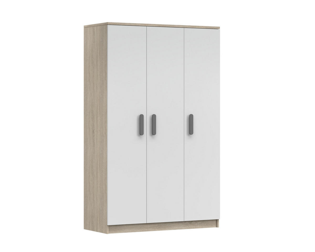 KINDERKLEIDERSCHRANK INGE 19 120/192/50 cm Weiß+Sonoma/Grau - Weiß/Grau, Holzwerkstoff (120/192/50cm) - Deine Möbel 24