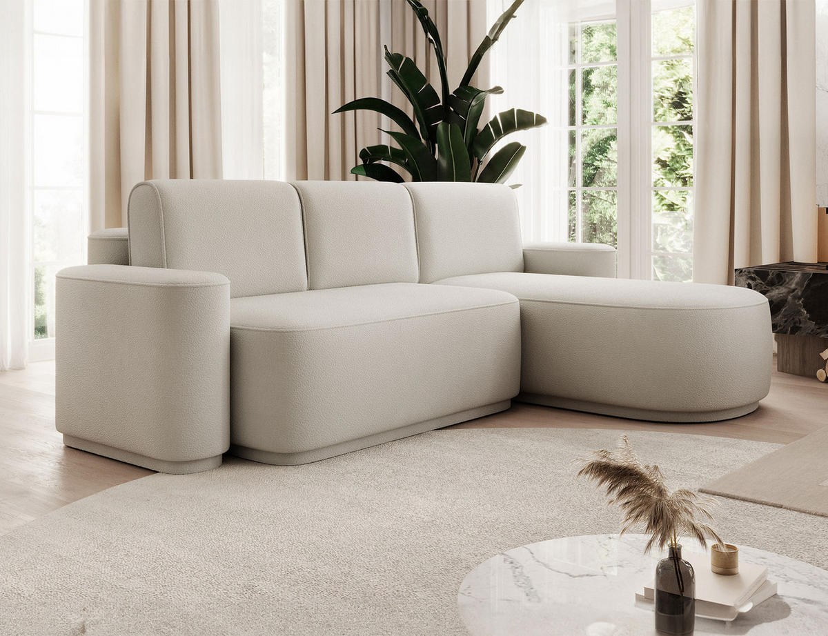 ECKSOFA RUMA - Creme (Amore 01) - Creme, Holzwerkstoff (285/180cm) - Möblo