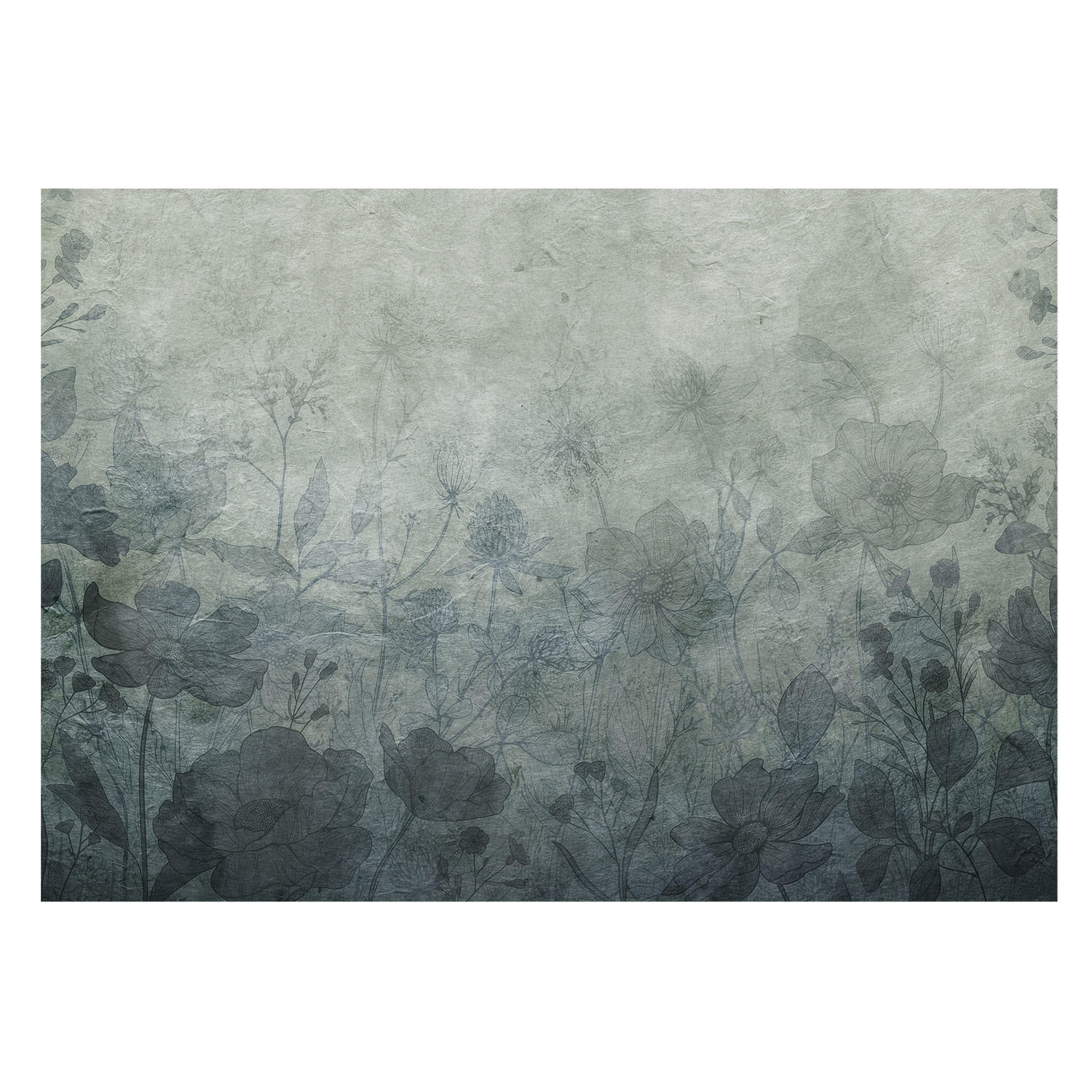 FOTOTAPETE 208x146 cm - Pflanzeneleganz - Grau, Textil (208/146cm) - Wallfluent