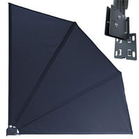 SICHTSCHUTZFÄCHER 115x115 cm Grau mit Easy Mount Wandplatte - Grau, Metall (2/115cm) - QUICK STAR