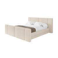 POLSTERBETT mit Bettkasten, Fußteil und Lattenrost, Bett mit Matratze H3/H4 - TEVO-Z 200x200 Beige - Creme, Holzwerkstoff/Textil (200/200cm) - ALTDECOR