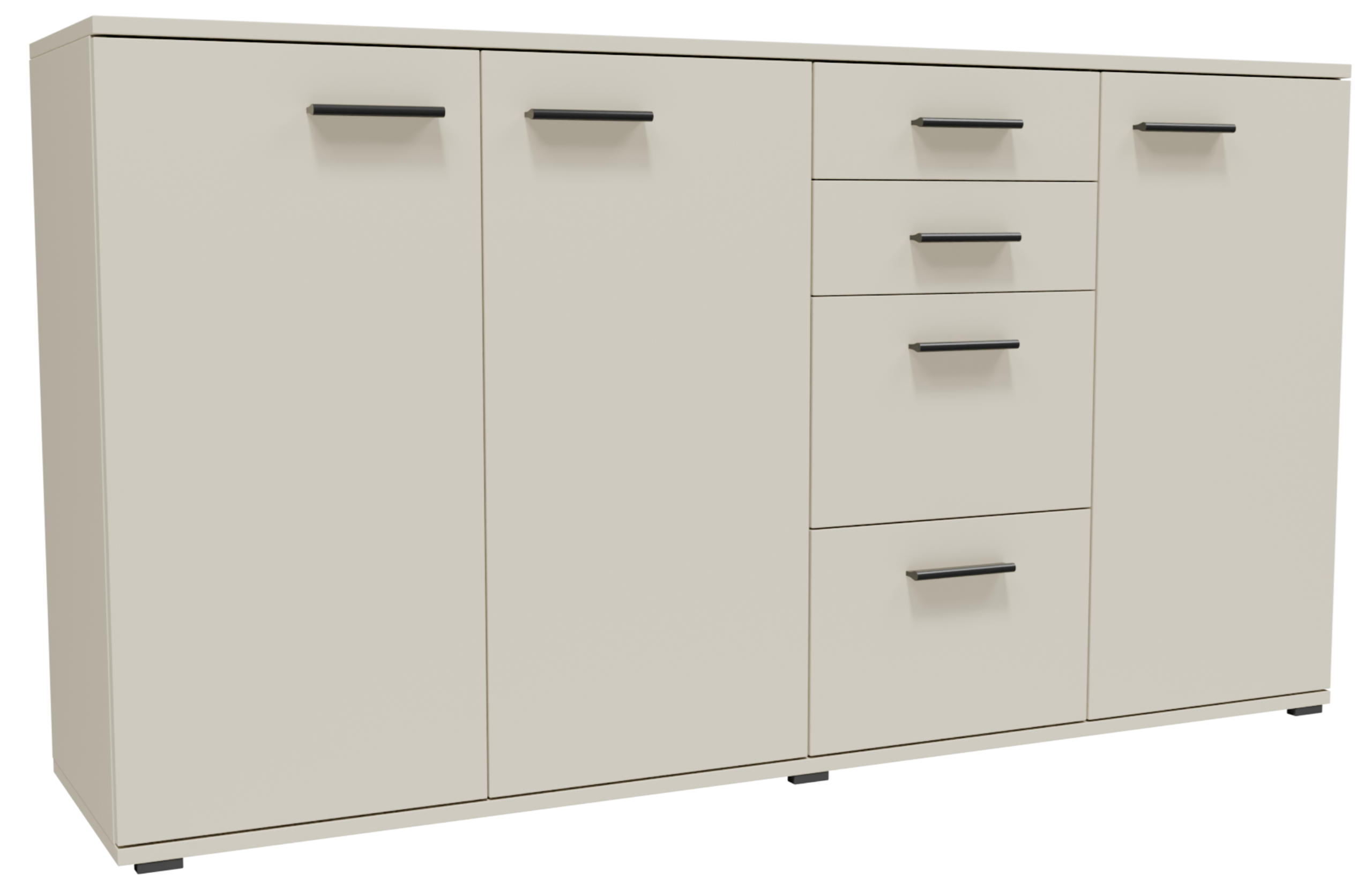 KOMMODE CR3-KD4 Weiß 137,8/34/73,5 cm (Kaschmir) - Kaschmir, Holzwerkstoff (137.8/73.5/34cm)