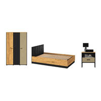 JUGENDZIMMER-SET Colt schwarz / Craft Gold Eiche / Premium Steel 3-teilig - Multicolor/Braun, Holz/Holzwerkstoff (126/190/208cm) - Feldmann-Wohnen