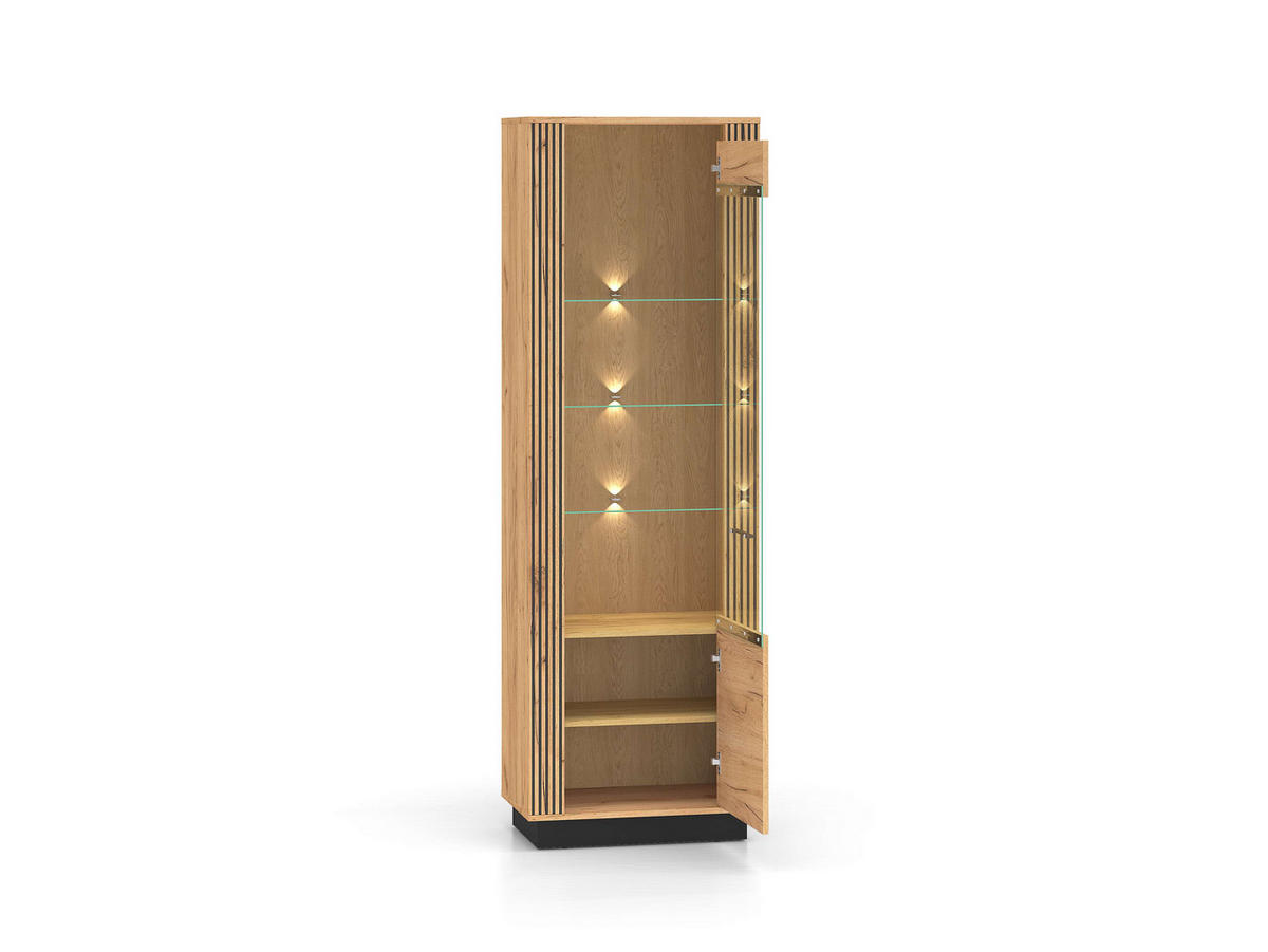 VITRINE – 65 cm – Urso – Eichefarben – VI-025 - Eichefarben, Holzwerkstoff (65/200/40cm) - hi-markt