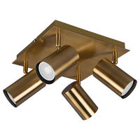 LED DECKENLEUCHTE Marley Altmessing Metall - Messingfarben, Metall (24/24/15cm)