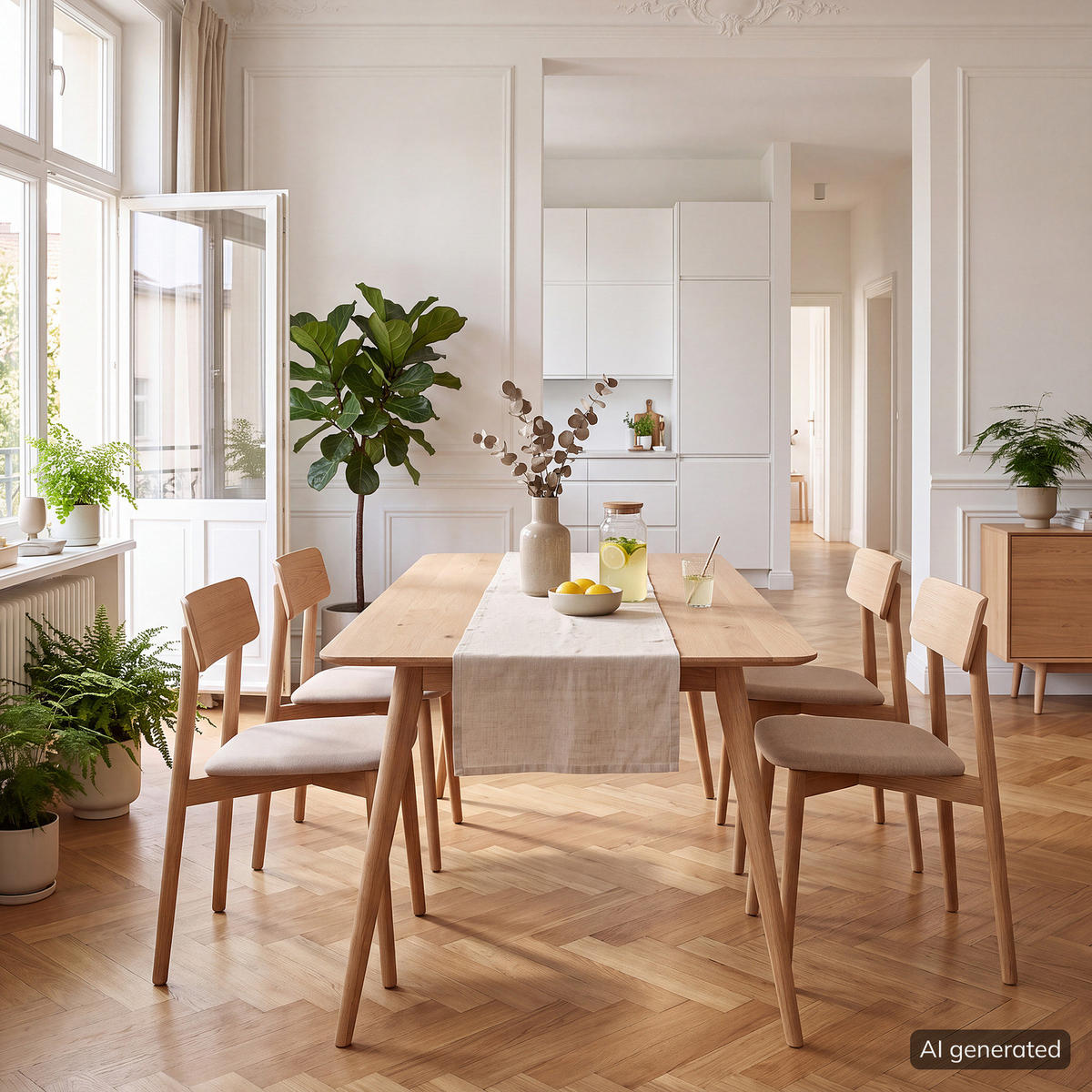 MASSIVER ESSTISCH - Massivholz - Eichefarben, Holz (90/180/75cm) - home24