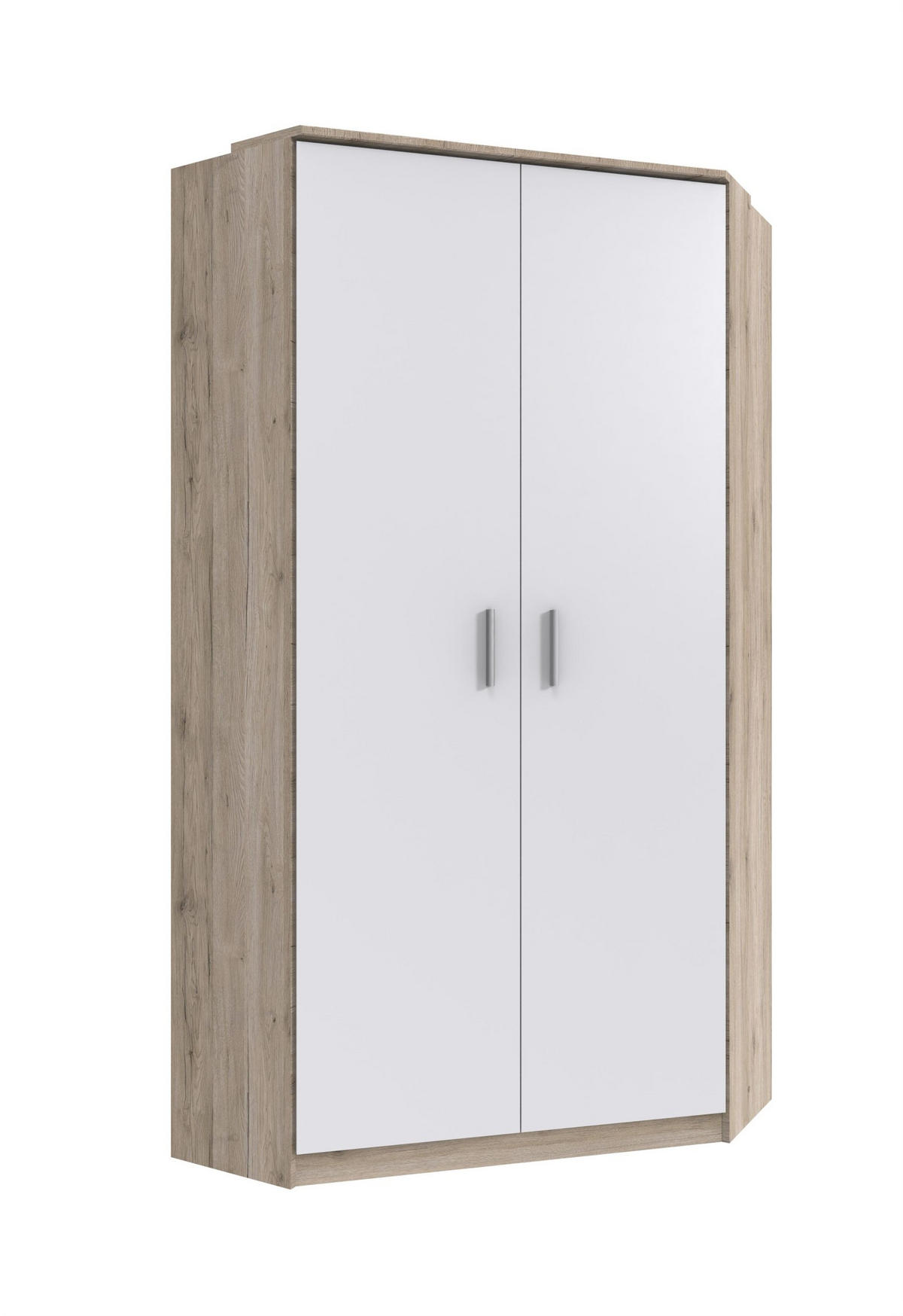 KLEIDERSCHRANK Joker in Eiche San Remo Weiß - Eckkleiderschrank - Braun, Holzwerkstoff (95/199/95cm)