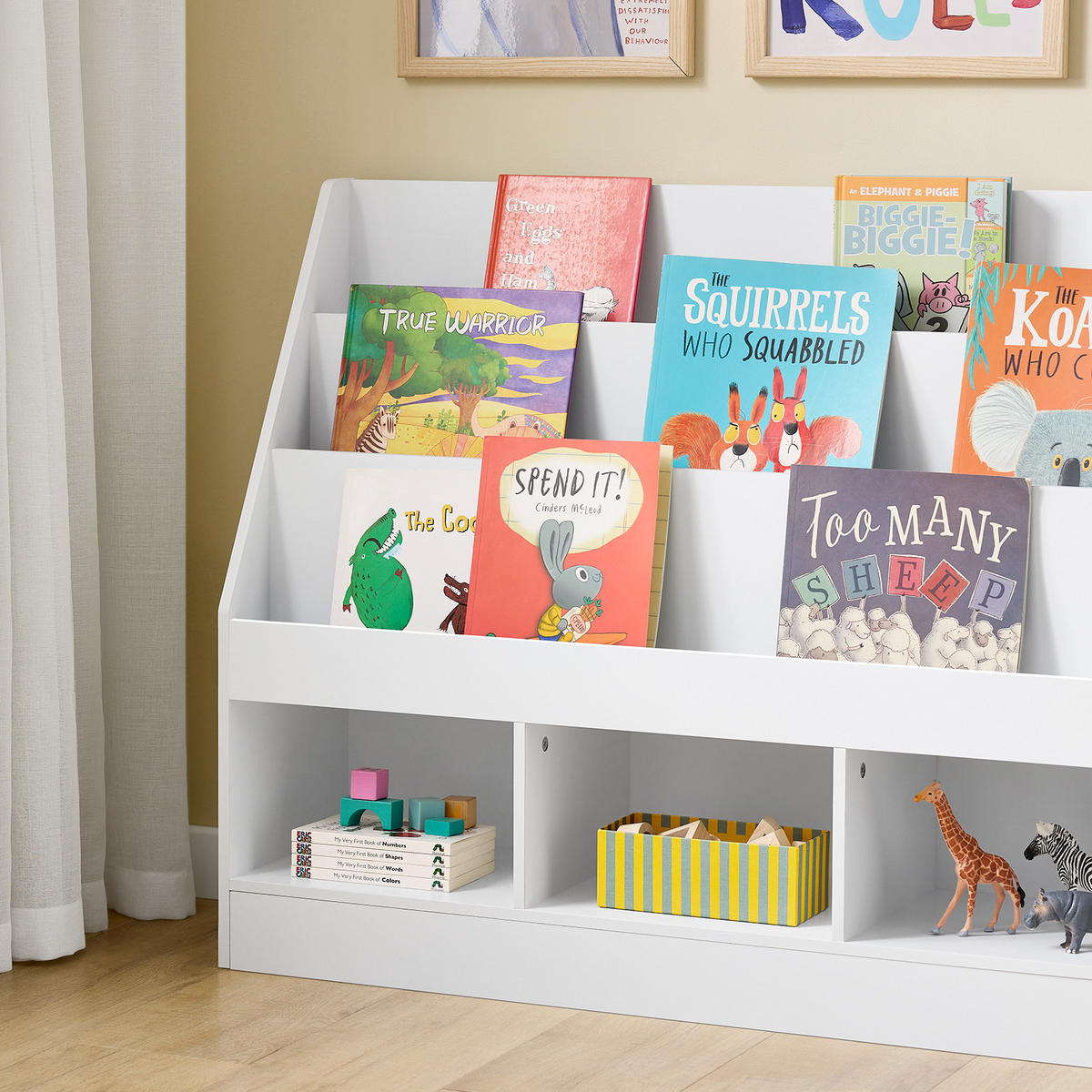 BÜCHERREGAL Kinder Weiß - Weiß, Holzwerkstoff (100/80/30cm) - SoBuy