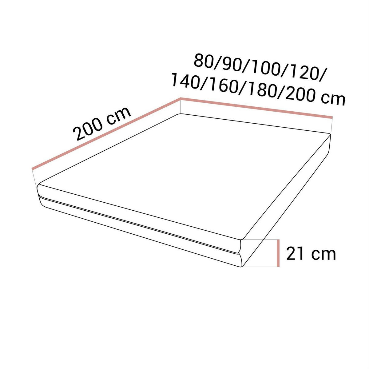 SCHAUMMATRATZE VELVO 200x200 - Weiß, Textil (200/200cm) - Lookway