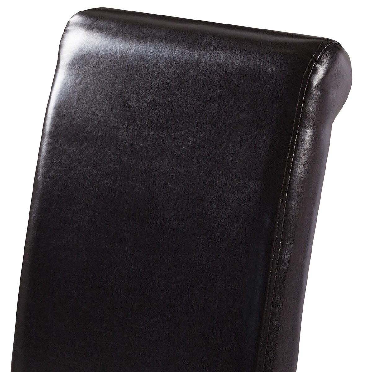 POLSTERSTUHL-SET - Kunstleder / Gummibaum massiv - Dunkelbraun, Kunststoff (48/107/66cm) - home24