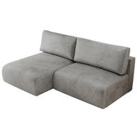 ECKSCHLAFSOFA VIVO L Hellgrau Velvet - links - Hellgrau/Schwarz, Kunststoff/Textil (223/150cm) - MKS