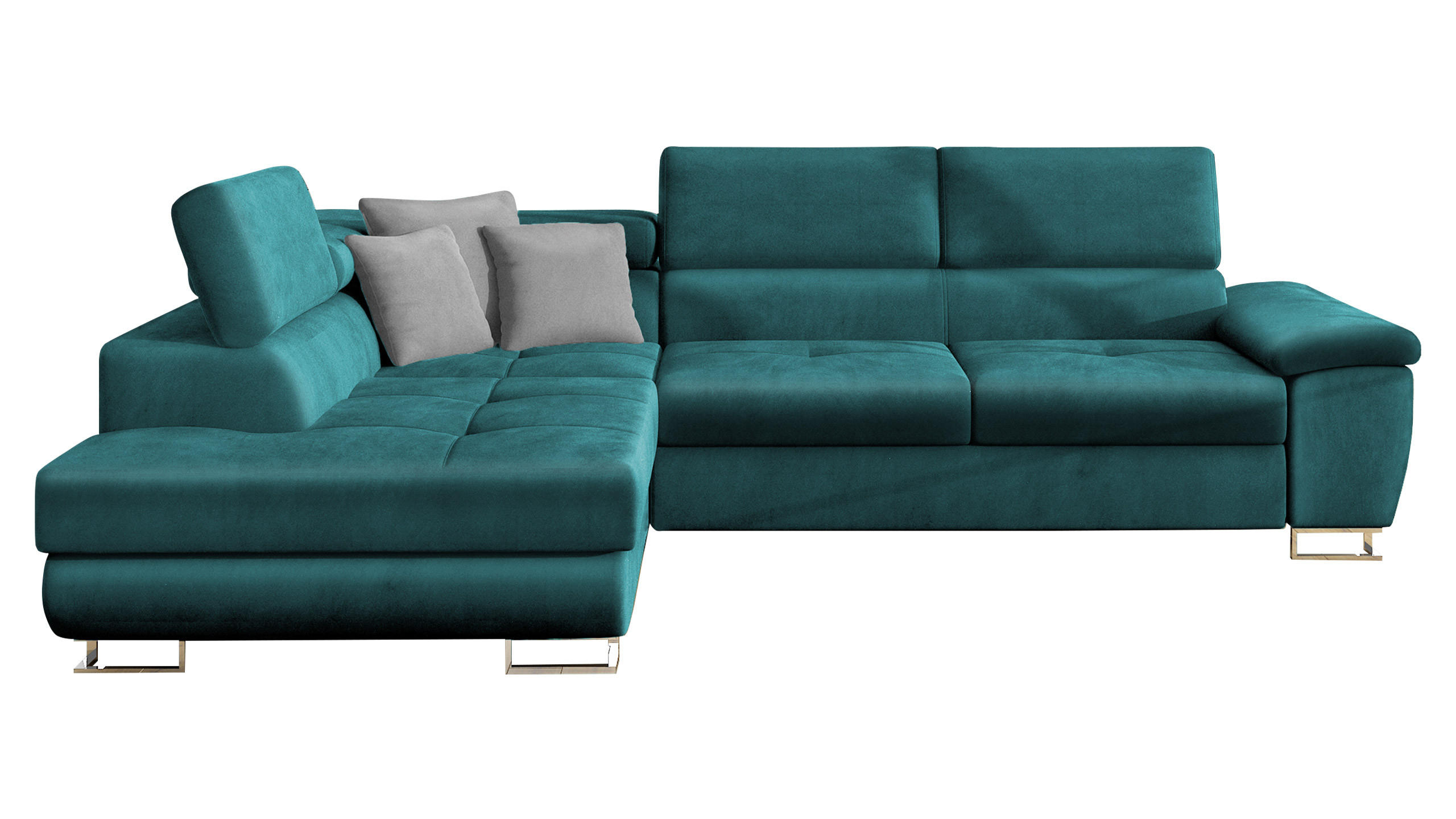 ECKSOFA Cotere, Seite: Links - Türkis, Holz/Textil (270/202cm) - MIRJAN24