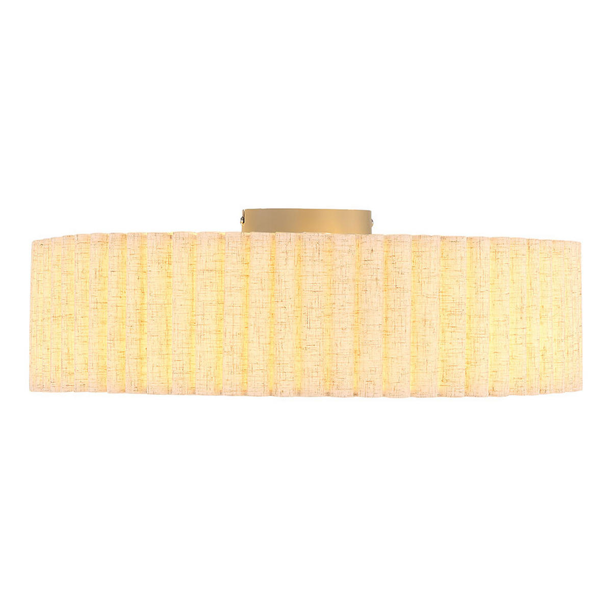 DECKENLEUCHTE JANNIE, Holz, Stoff, Beige, 3-flammig - Beige, Holz (50/50/16.2cm) - Globo Lighting