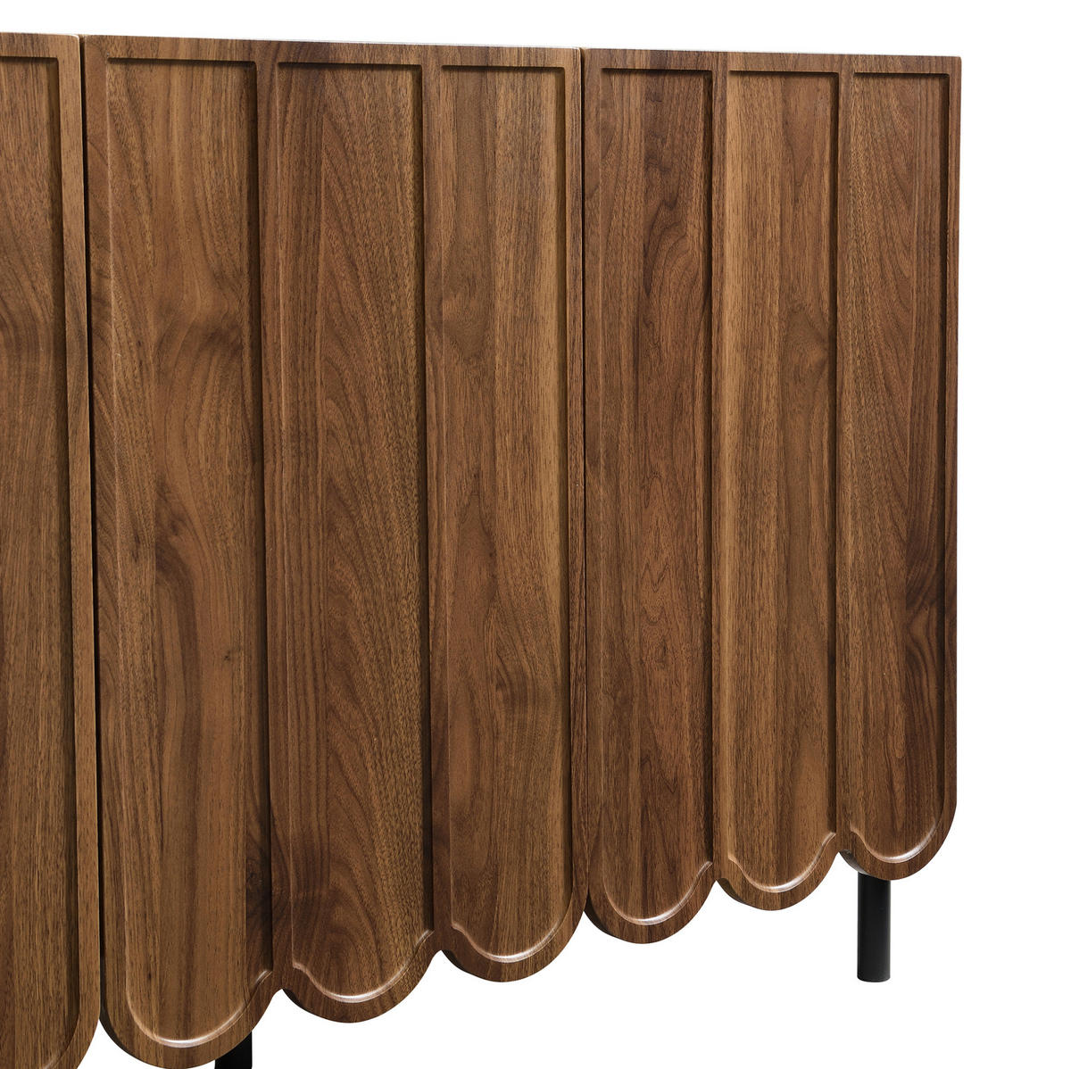 SIDEBOARD 120/35/80 cm Walnussfarben aus MDF mit Wellentüren - Naturfarben, Holzwerkstoff (35/80/120cm) - OKMYHOME