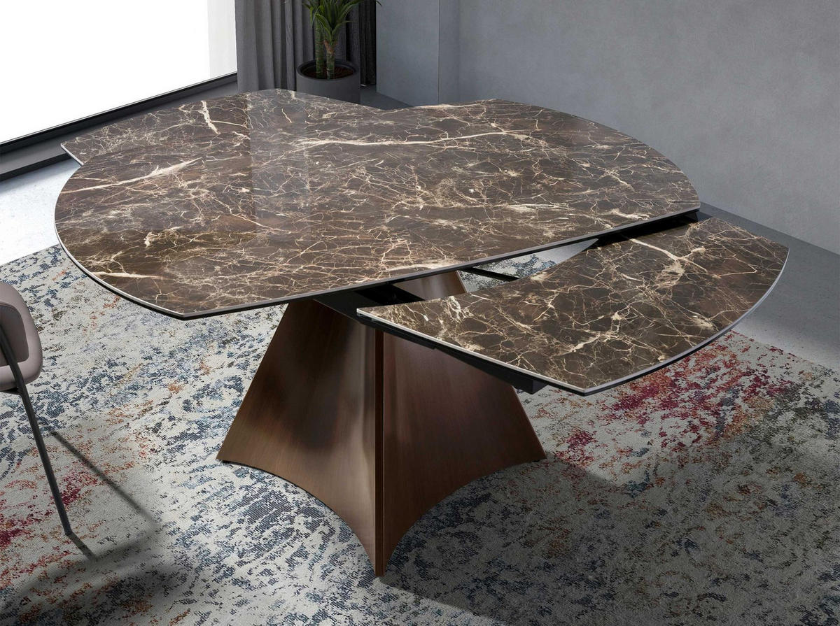 ESSTISCH oval Braun 135/90/75 cm - Braun, Stein (90/135/75cm) - ANGEL CERDA