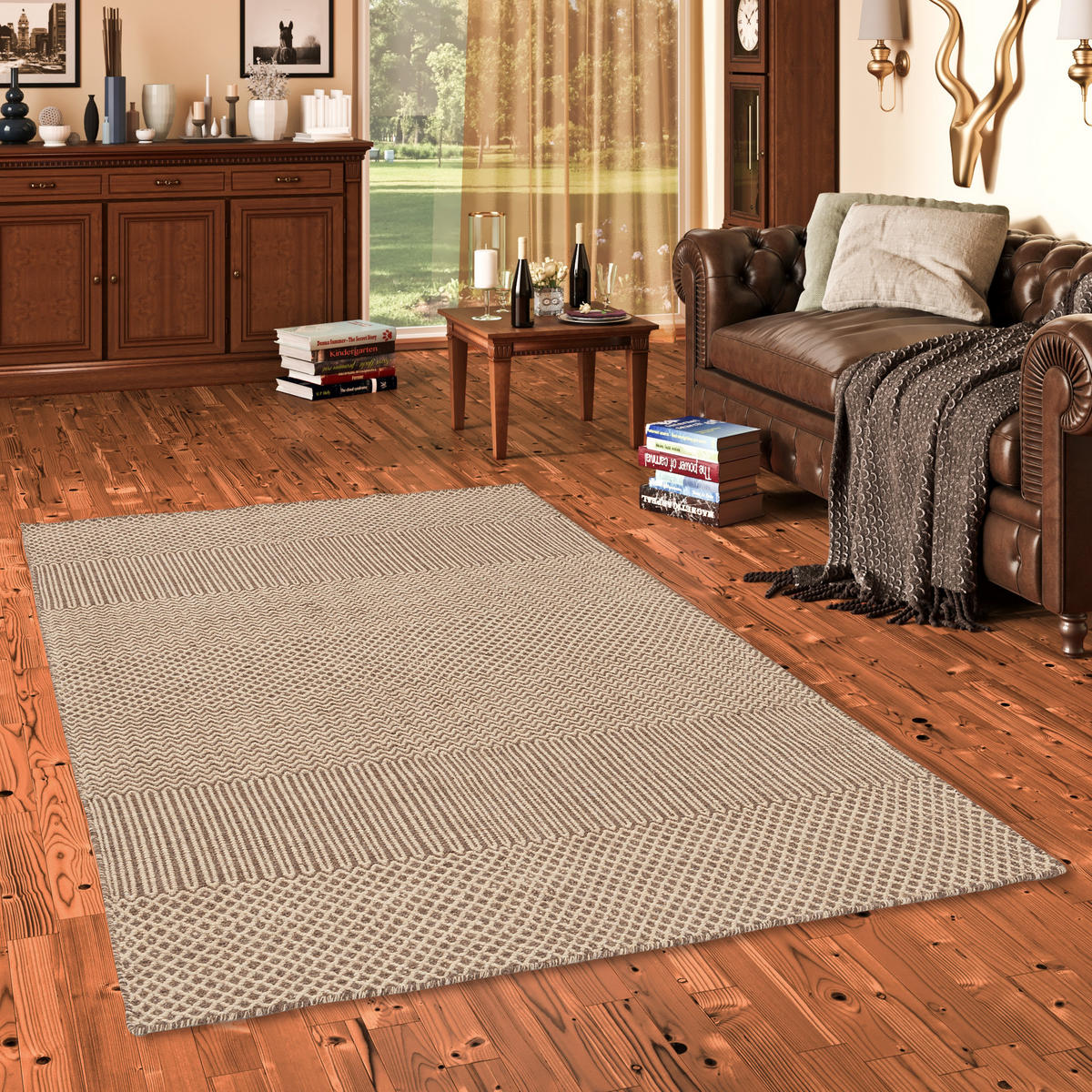 NATUR TEPPICH WOLLE RANA MELIERT - Beige, Textil (120/180cm) - Pergamon