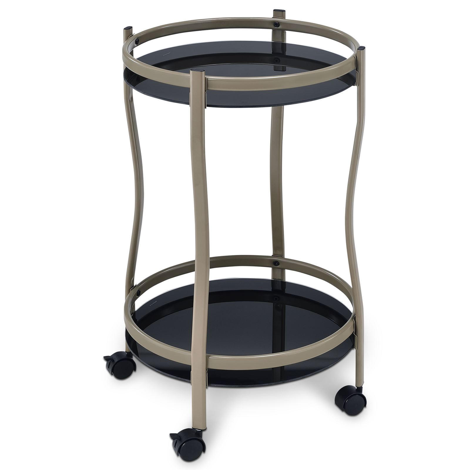 Idimex Servierwagen Champagner, Schwarz 45x72x45 cm