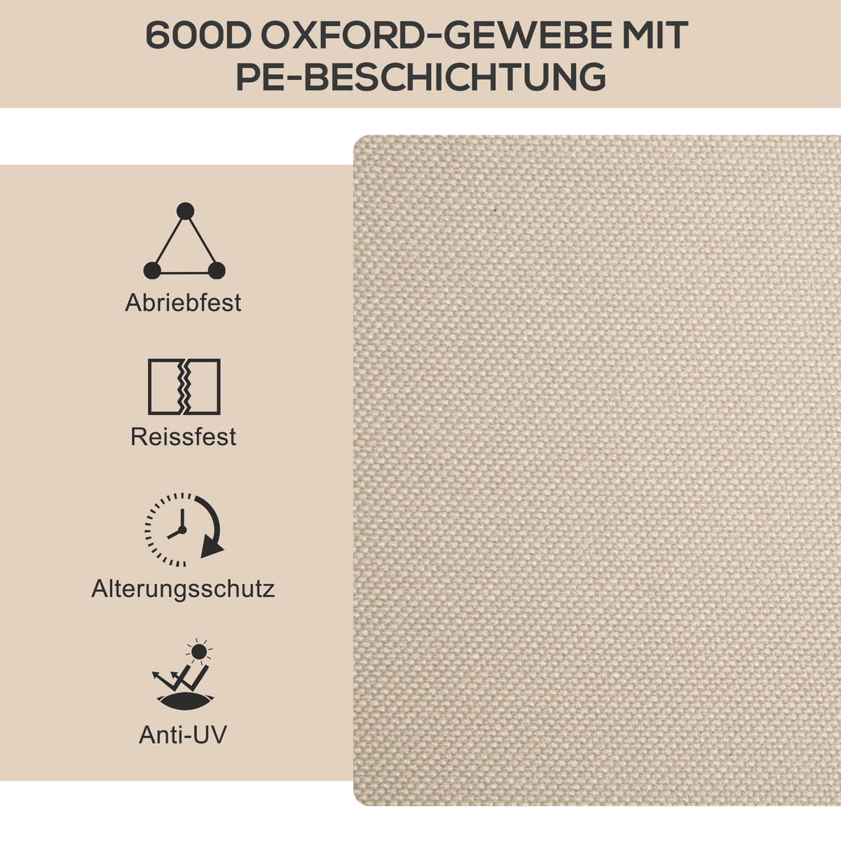 CAMPINGSTUHL 2er Set faltbarer Gartenstuhl mit Stahlrahmen, für Pool, Khaki - Beige, Textil (59/78/54cm)