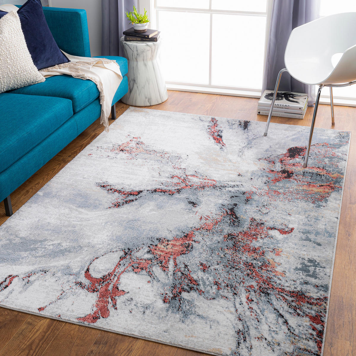 KURZFLORTEPPICH 200/275 cm Grau - Rot/Grau, Naturmaterialien/Textil (200/275cm) - LIVABLISS