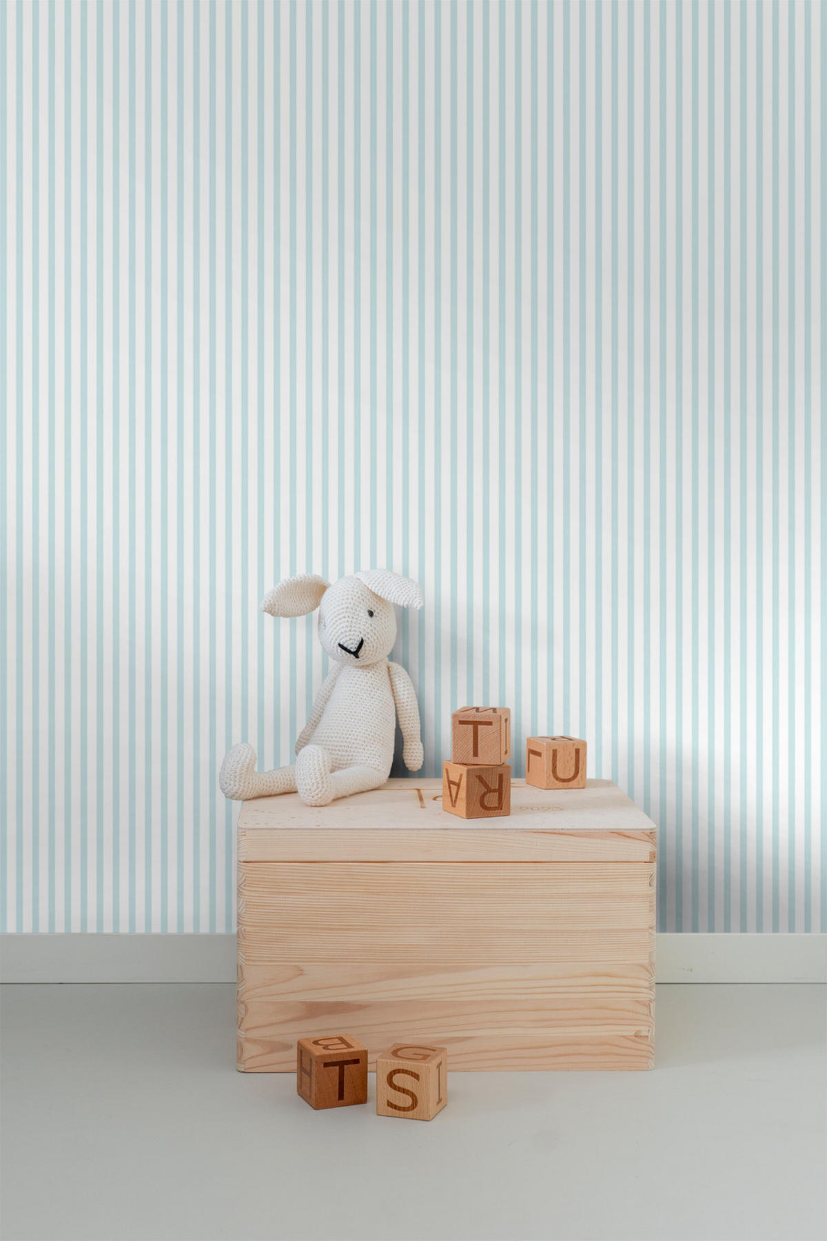 TAPETE Streifen 53 cm x 10 m - Blau, Papier (53/0.1cm) - Sanders & Sanders