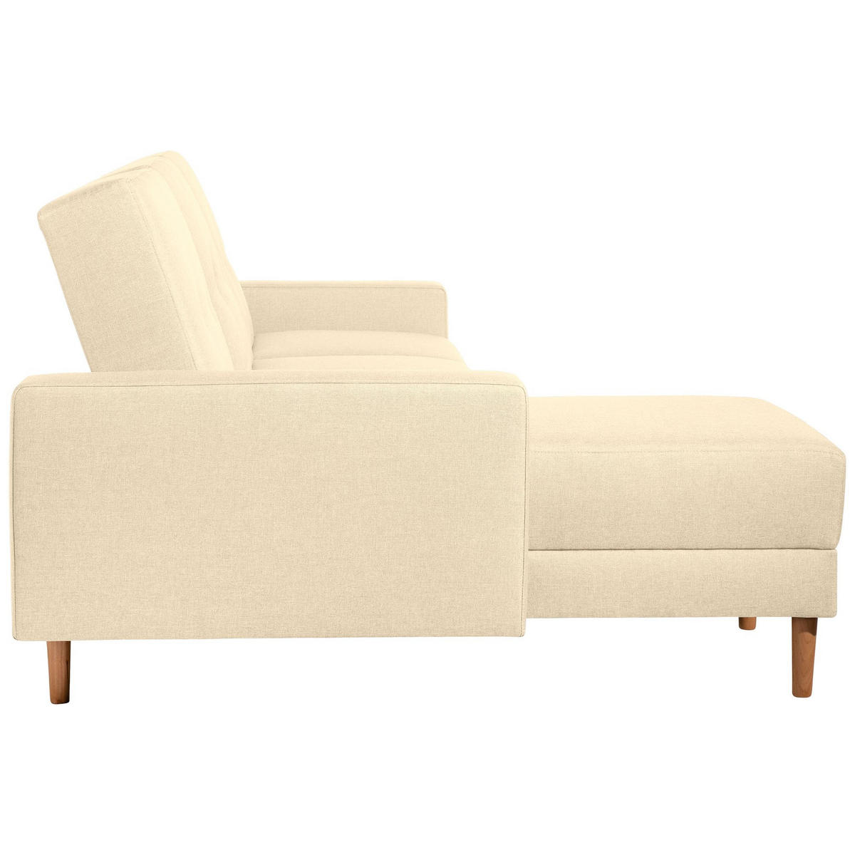 FUNKTIONSSOFA mit Hocker Kattie Flachgewebe beige - Beige, Kunststoff (144/230cm) - 58aufmkessel