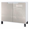 KOMMODE Sylt Sandgrau Hochglanz - Sandfarben, Holzwerkstoff (92.5/84.5/35cm) - Vladon