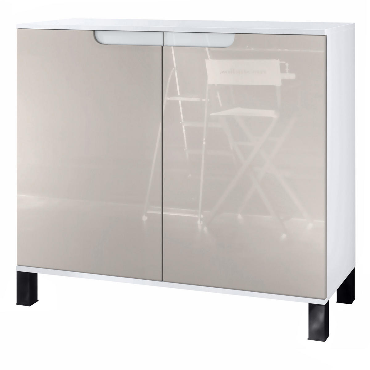 KOMMODE Sylt Sandgrau Hochglanz - Sandfarben, Holzwerkstoff (92.5/84.5/35cm) - Vladon