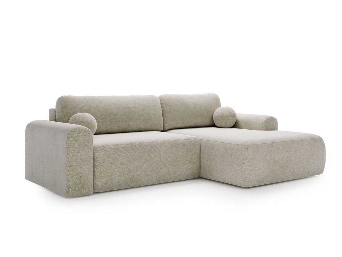 ECKSOFA Savana Ecru Links - Ecru, Holz/Textil (257/177cm) - Graingold