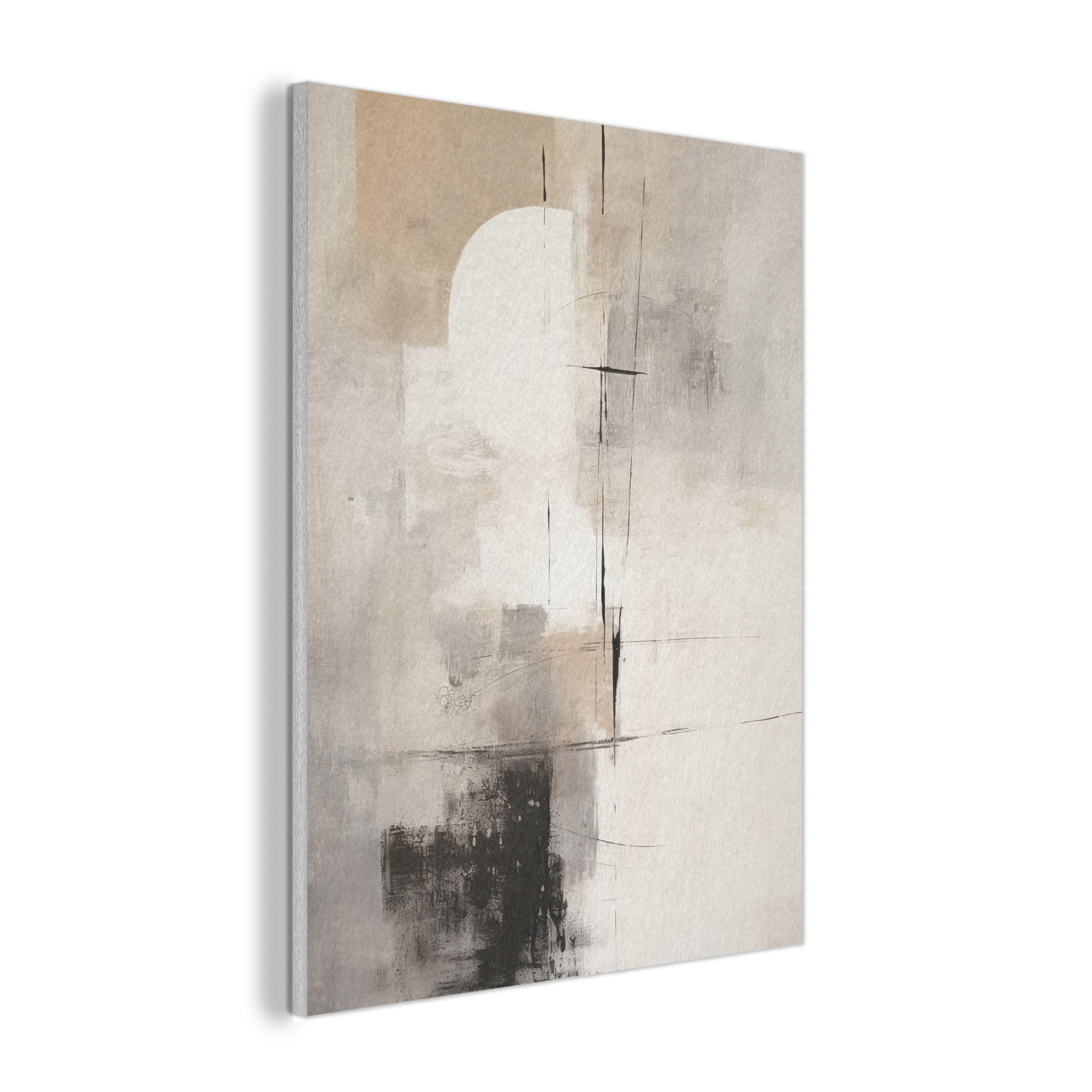 AKUSTIKPANEEL Abstrakt - Kunst - Grau 70x100 cm - Hellgrau, Textil (70/0.9/100cm) - MuchoWow