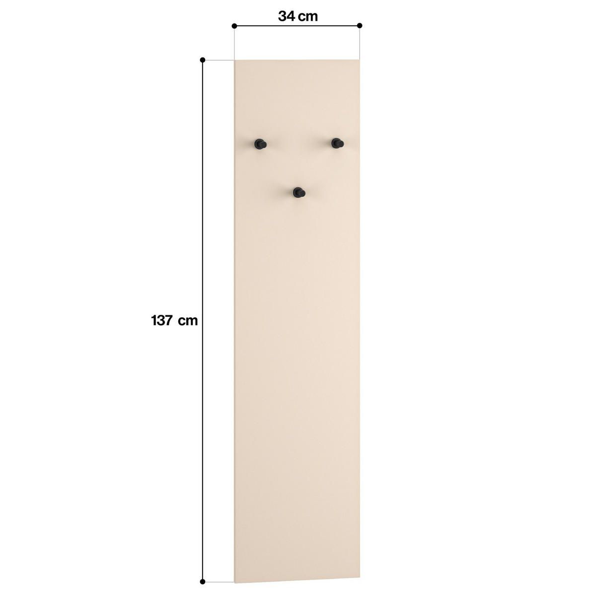 GARDEROBENPANEELE DROMA,Creme - Creme, Holzwerkstoff (34/137/2cm) - KONSIMO®