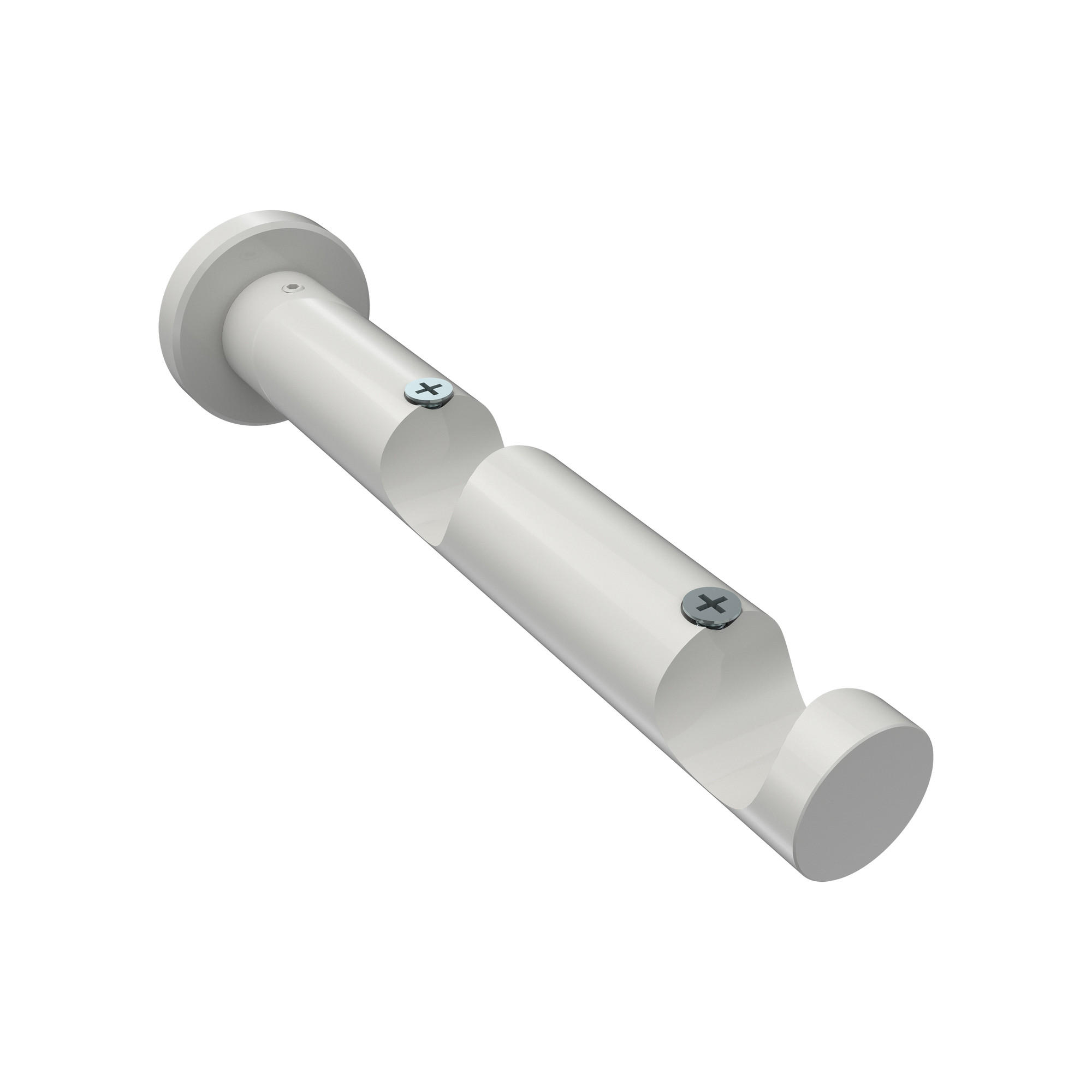 TRÄGER FÜR GARDINENSTANGEN 20 mm Ø, Platon 2-läufig, Weiß - Weiß, Metall (16/4/4cm) - INTERDECO