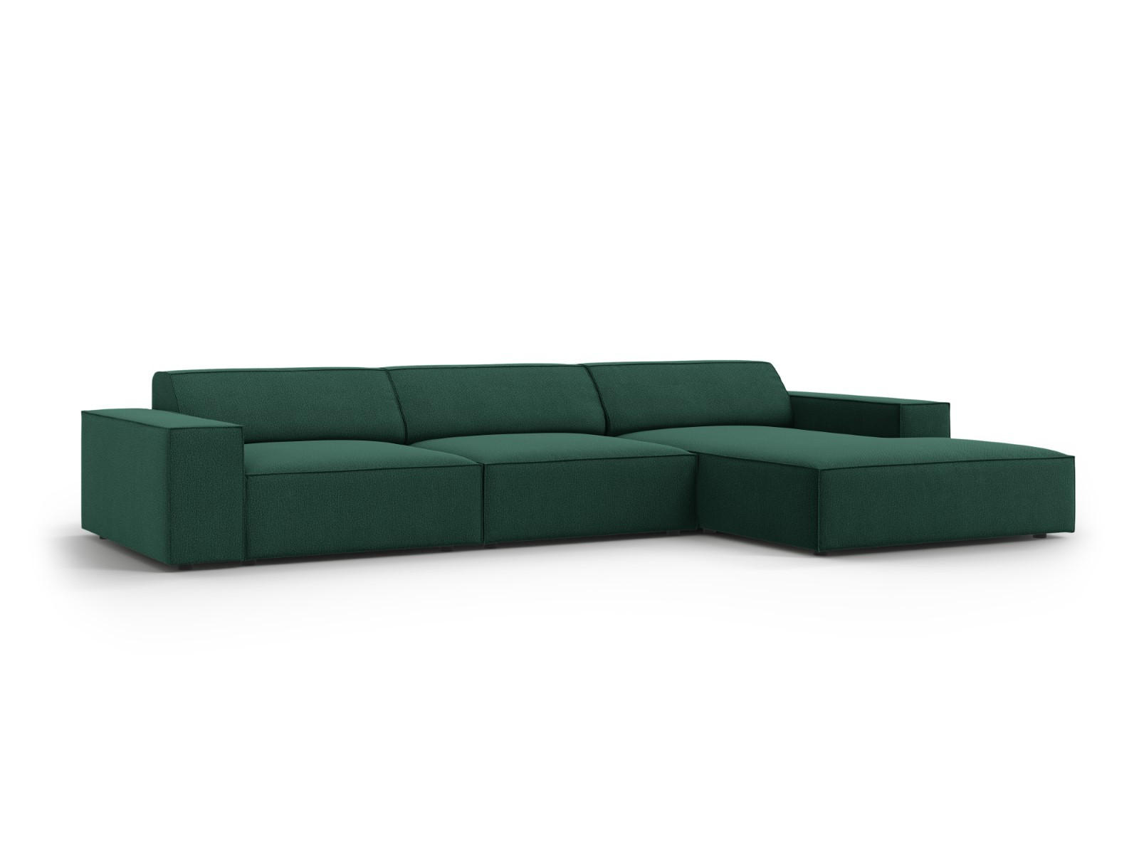 ECKSOFA rechts Jodie aus strukturiertem Stoff grün 4 Sitzplätze - Grün, Textil (166/284cm) - Micadoni