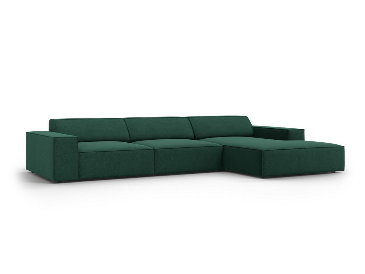 ECKSOFA rechts Jodie aus strukturiertem Stoff grün 4 Sitzplätze - Grün, Textil (166/284cm) - Micadoni