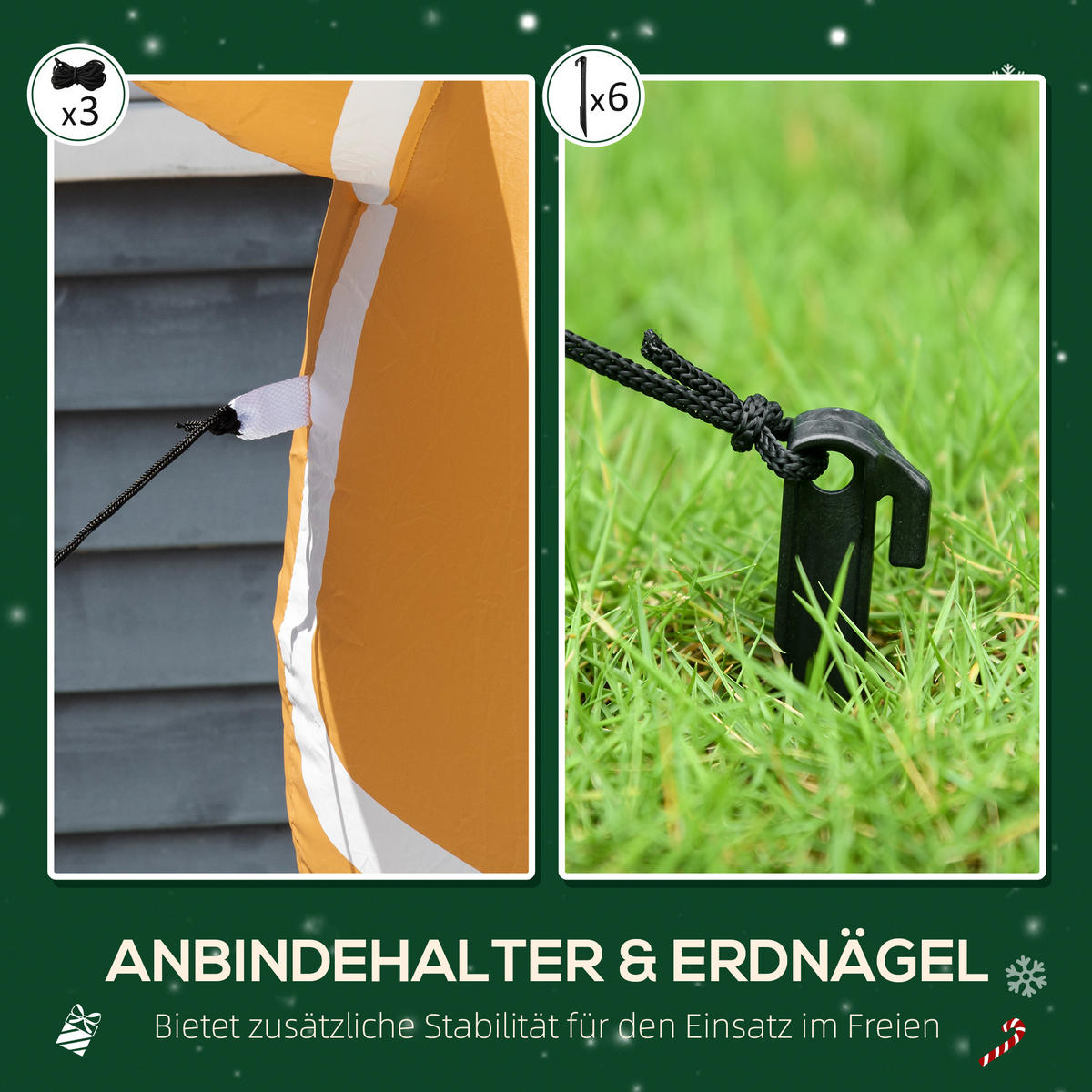 LEBKUCHENMANN aufblasbar Weihnachtsdeko 1,83 m , 3 LEDs wetterfest - Gelb, Textil (70/183/110cm) - HOMCOM