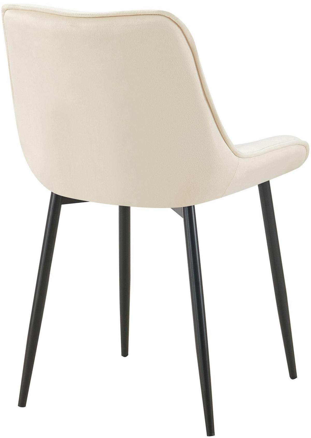 STUHL Samt creme - Creme/Schwarz, Textil/Metall (52/84/59cm) - CLP
