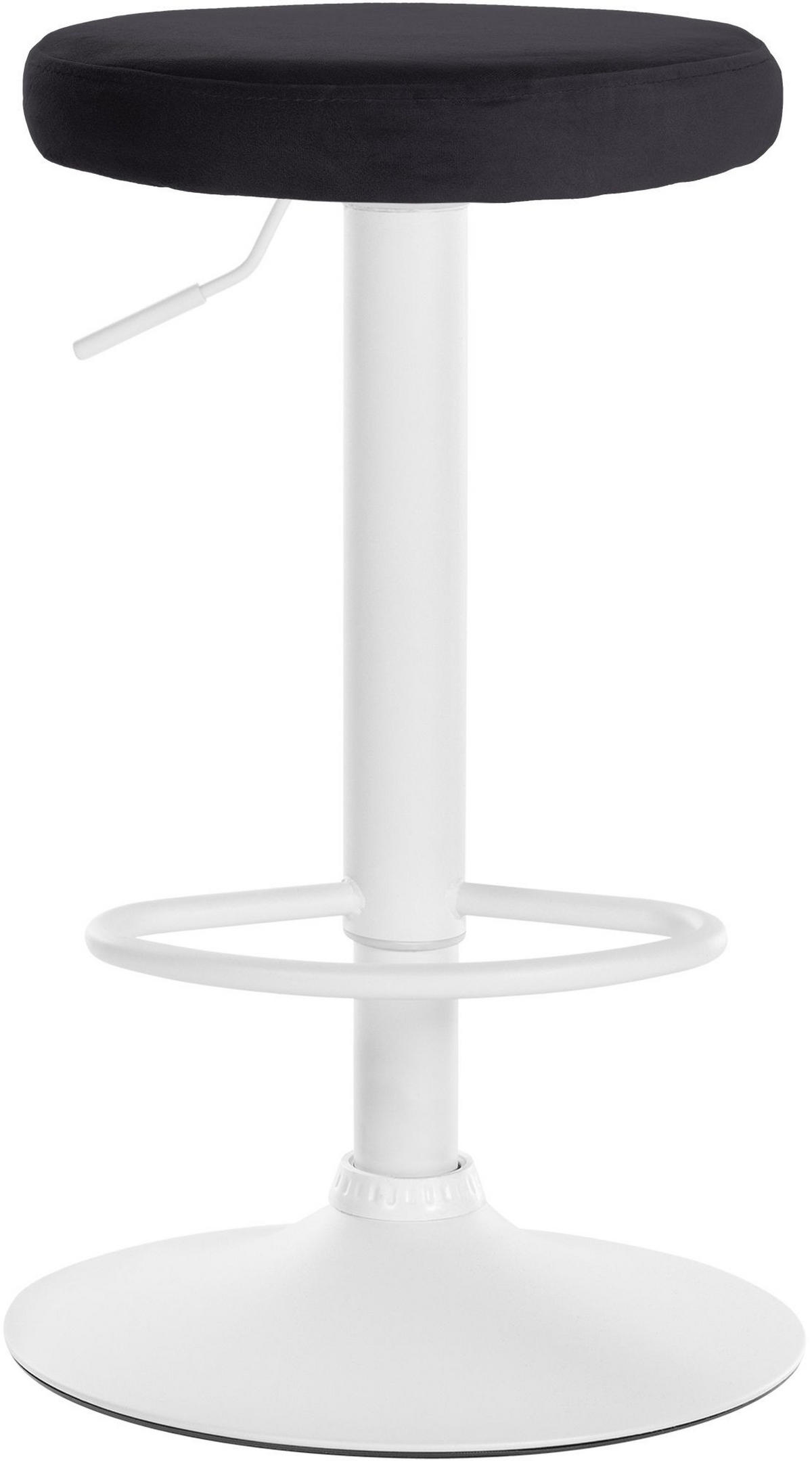 BARHOCKER Samt schwarz - Schwarz/Weiß, Textil/Metall (38.5/60/38.5cm) - CLP