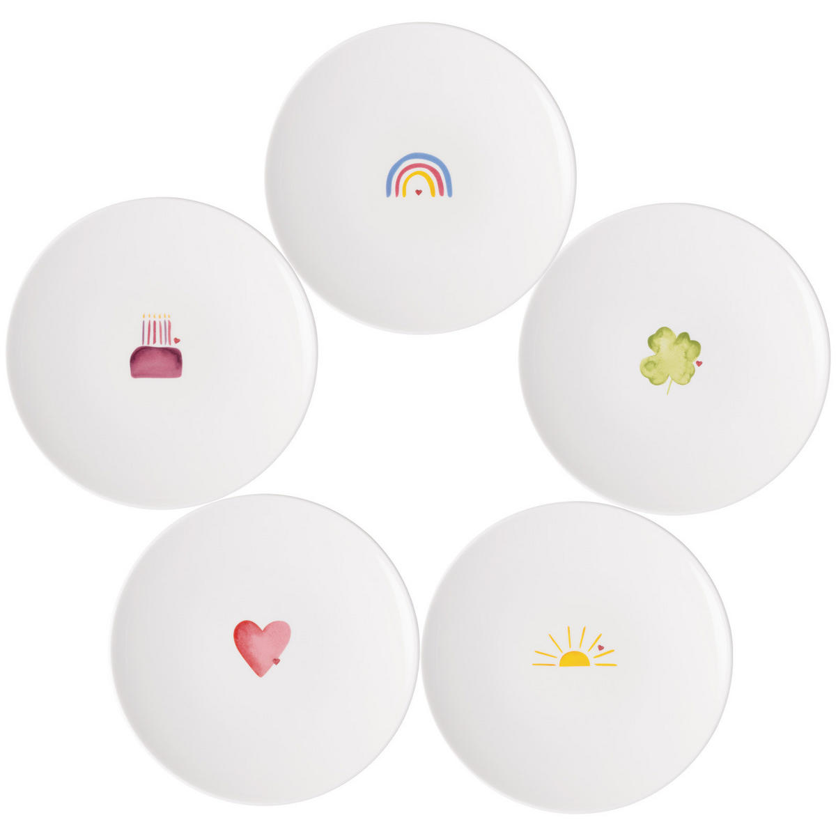 FRÜHSTÜCKSTELLER With Love bunt ø 21,2 cm 5er Set - Multicolor, Keramik (21.2cm) - Villeroy & Boch